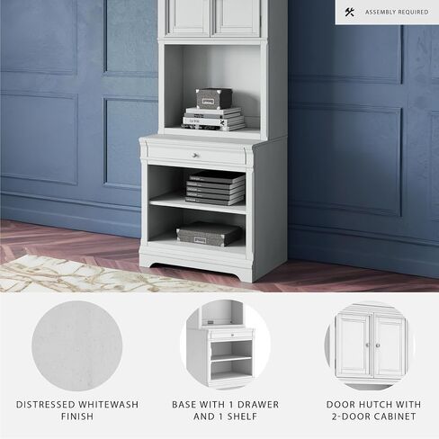 Signature Design by Ashley Janismore Traditional Home Office Credenza or 2 Adjustable Open Shelving Storage, Brown in Saudi Arabia
