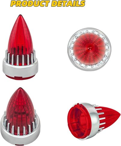 دراجة نارية 2 بوصة مشبك إشارة الانعطاف على 2 حزمة من أغطية عدسات الضوء الخلفي للرصاص لدراجة Harley Softail Street Road Glide Fat boy Sportster Dyna Deluxe (أحمر) in Kuwait