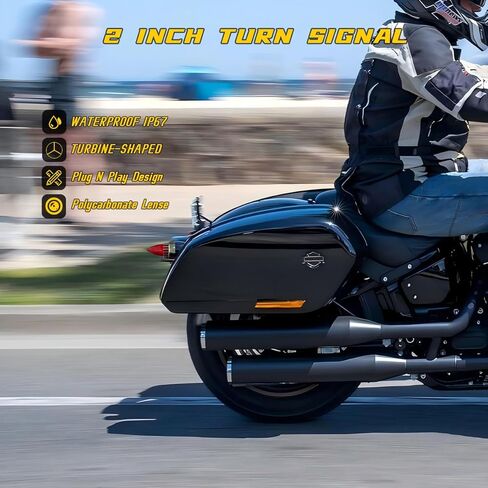 دراجة نارية 2 بوصة مشبك إشارة الانعطاف على 2 حزمة من أغطية عدسات الضوء الخلفي للرصاص لدراجة Harley Softail Street Road Glide Fat boy Sportster Dyna Deluxe (أحمر) in Kuwait