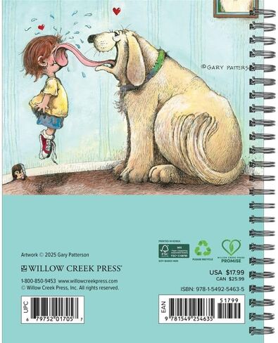 Willow Creek Press، Dogs بواسطة Gary Patterson 2026 مخطط المشاركة، 7 بوصة × 8.66 بوصة، تقويم أسبوعي مع ربط حلزوني in Kuwait