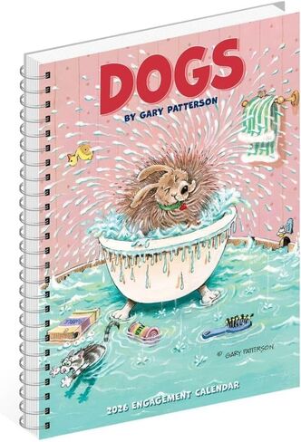 Willow Creek Press، Dogs بواسطة Gary Patterson 2026 مخطط المشاركة، 7 بوصة × 8.66 بوصة، تقويم أسبوعي مع ربط حلزوني in Kuwait