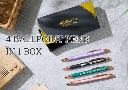 هدايا InnoBeta Rat، مجموعة أقلام حبر جاف مكونة من 4 قطع in Kuwait