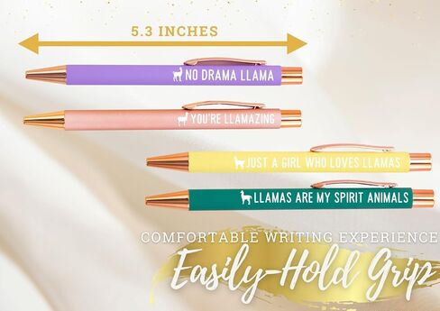 InnoBeta Llama Gifts for Women Teen Girls, Ballpoint Pen Set of 4, Gift Ideas for Alpaca Lovers in Kuwait