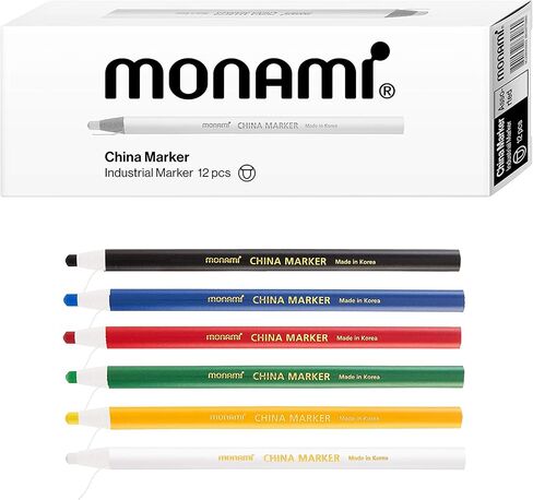 MONAMI Peel Off China Markers, Chinese Markers Grease Wax Pencil, Fade Resistant & Moisture Resistant Wax Markers, Easy to Erase and Remove Pencil Wax Markers, for Glass Metal Porcelain, White Color. in Saudi Arabia