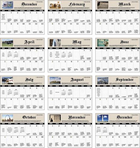 تقويم حائط معلق للتاريخ اليومي Big Block 2026 - 19 بوصة × 11 بوصة (مفتوح) 2026 مخطط ومنظم المواعيد الشهرية. الحقائق اليومية عن التاريخ الأمريكي تجعل هذا التقويم مثيرًا للاهتمام طوال العام. in Saudi Arabia