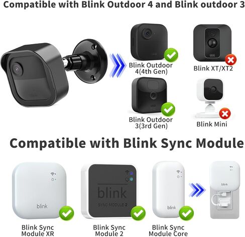 Camera Mount for Blink Outdoor 4 (4th Gen) and Blink Outdoor (3rd Gen), 5 Pack Weatherproof Protective Housing and 360 Degree Adjustable Mount with Sync Module 2 Mount in Kuwait