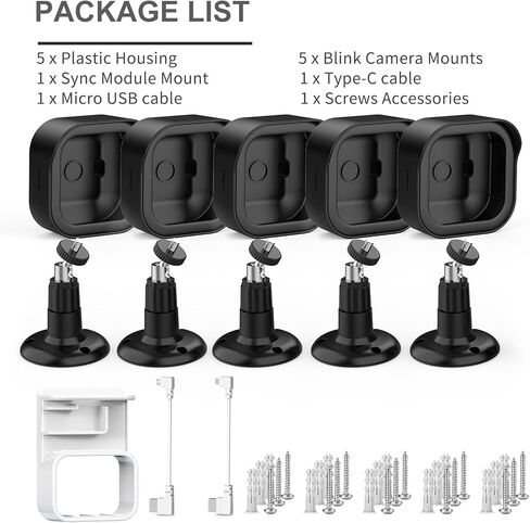 Camera Mount for Blink Outdoor 4 (4th Gen) and Blink Outdoor (3rd Gen), 5 Pack Weatherproof Protective Housing and 360 Degree Adjustable Mount with Sync Module 2 Mount in Kuwait