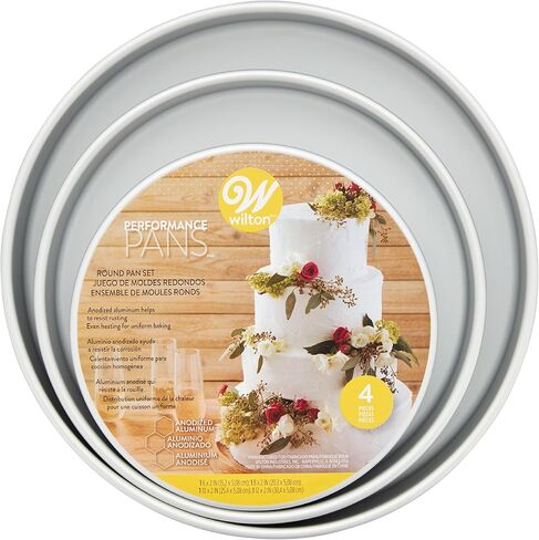 Wilton Performance Pans Aluminum Round Cake Pan, Small and Medium 4 Piece Set in Kuwait