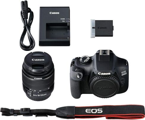 كاميرا EOS Rebel T100 (EOS 4000D) DSLR مع عدسة تكبير DC III مقاس 18-55 مم مع حزمة Pixibytes Deluxe (متجددة) in Kuwait