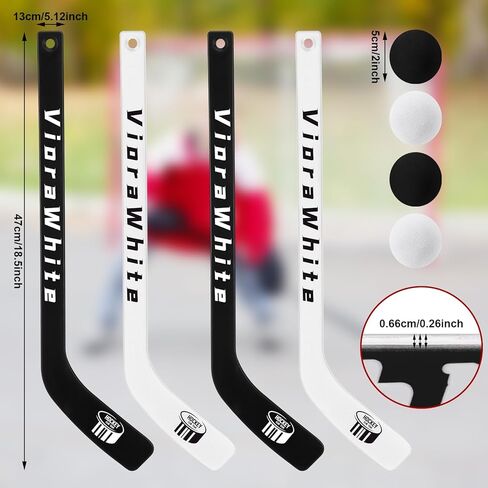 8 Pcs Mini Hockey Stick and Ball Set Knee Hockey Set Includes 4 Mini Sticks and 4 Foam Balls for Winter Indoor Floor Sports in Saudi Arabia