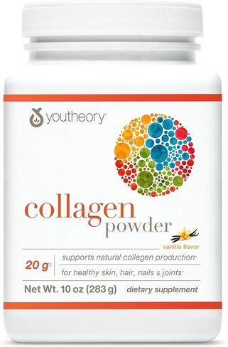 Youtheory Collagen Peptides Powder, Promotes Hair, Nail, Skin, and Joint Health, Vanilla, 20 OZ in Saudi Arabia