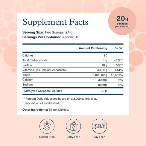 Youtheory Collagen Peptides Powder, Promotes Hair, Nail, Skin, and Joint Health, Vanilla, 20 OZ in Saudi Arabia