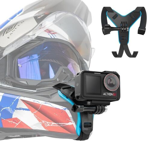 SUREWO Motorcycle Helmet Chin Strap Mount for GoPro Hero 12/11/10/9/8/7/(2018)/6/5 Black,DJI Osmo Action 3/2,Insta360 ONE R,AKASO/Campark/YI and More in Kuwait