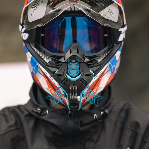 SUREWO Motorcycle Helmet Chin Strap Mount for GoPro Hero 12/11/10/9/8/7/(2018)/6/5 Black,DJI Osmo Action 3/2,Insta360 ONE R,AKASO/Campark/YI and More in Kuwait