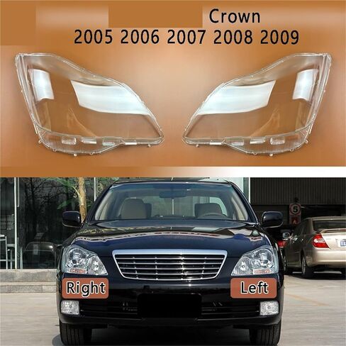 متوافق مع تويوتا كراون 2005 2006 2007 2008 2009 تكوين المصباح قذيفة كشافات شفافة عاكس الضوء غطاء عدسة (يمين) in Kuwait