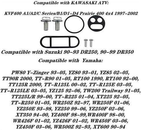 طقم تصليح صمام بيتكوك وقود الدراجة النارية وحشية لياماها PW80 YZ80 YZ85 سوزوكي DR250 DR350 in Saudi Arabia