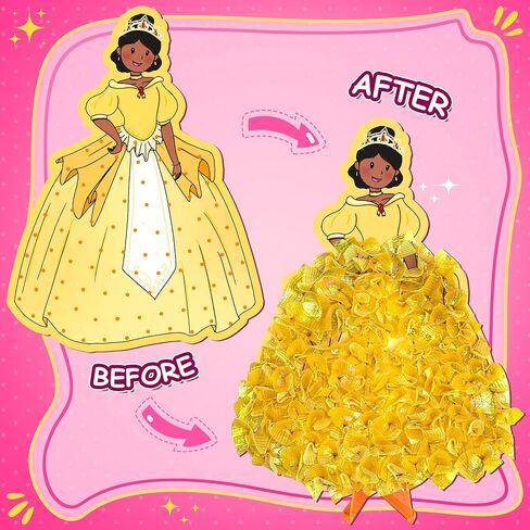 ZUNIRA Poke-in Kits Dream Princess, Mess-Free Creative Activity for Girls & Boys, Great for Pretend Play, DIY Art Craft Set, Christmas Gifts for Kids Ages 3, 4, 5, 6, 7, 8, 9 in Saudi Arabia