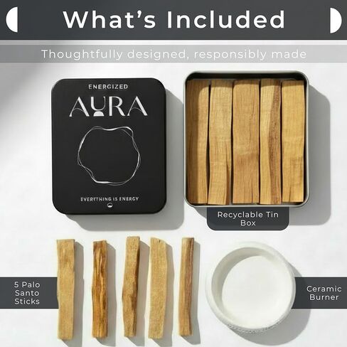 5 Palo Santo Sticks, Palo Santo Holder, Palo Santo Burner, Palo Santo, Palo Santo Sticks with Holder in Saudi Arabia