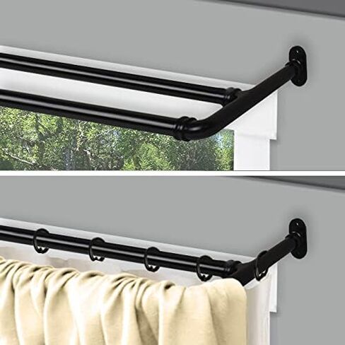 Rod Desyne 5/8 inch Blackout Double Curtain Rod, 28-48 inch, Antique Gold in Saudi Arabia