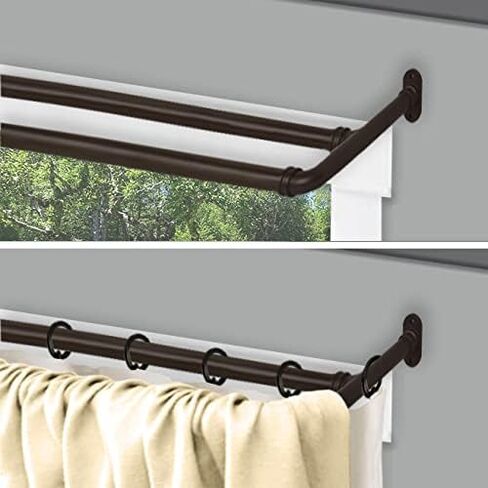 Rod Desyne 5/8 inch Blackout Double Curtain Rod, 28-48 inch, Antique Gold in Saudi Arabia