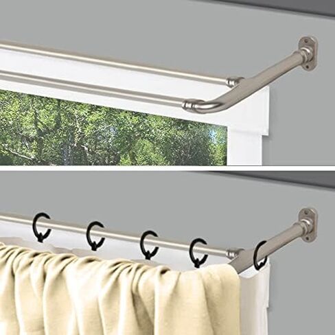 Rod Desyne 5/8 inch Blackout Double Curtain Rod, 28-48 inch, Antique Gold in Saudi Arabia