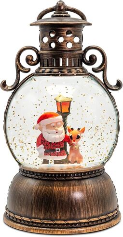 كرات الثلج لعيد الميلاد، فانوس عيد الميلاد لرجل الثلج مع 8 أغاني، بطارية مؤقت 6 ساعات وصندوق موسيقى لامع يعمل بمنفذ USB لتزيين طاولة عيد الميلاد in Kuwait