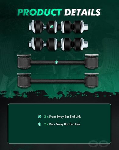 SCITOO 4 قطعة طقم التعليق الأمامي والخلفي Sway Bar End Link Fit 2001-2010 لكرايسلر PT Cruiser in Saudi Arabia