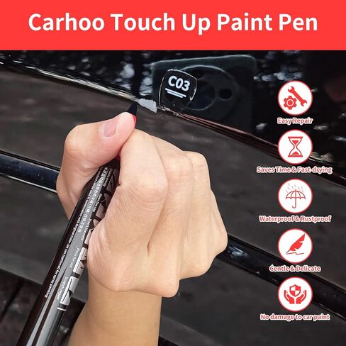 قلم طلاء Carhoo 041/A1 باللون الأسود المعدني متوافق مع سيارة بورشه تمامًا لإصلاح رقائق الخدوش والشقوق - 0.56 أونصة سائلة (16 مل) in Kuwait
