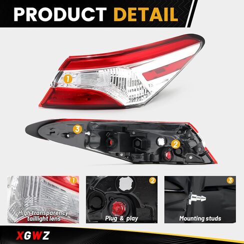 مصباح خلفي LED متوافق مع Toyota Camry 2018-2020 LE L SE بديل المصباح الخلفي 81560-06720 (جانب الركاب (الأيمن)) in Kuwait