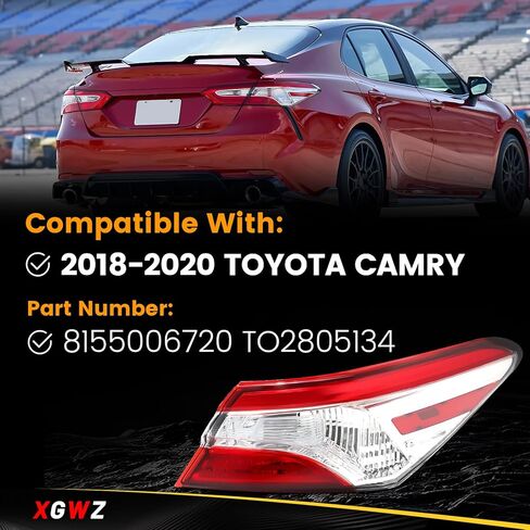 مصباح خلفي LED متوافق مع Toyota Camry 2018-2020 LE L SE بديل المصباح الخلفي 81560-06720 (جانب الركاب (الأيمن)) in Kuwait