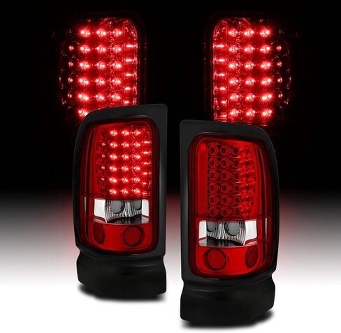 AmeriLite for 94-01 Dodge Ram 1500 2500 3500 Crystal Red LED مجموعة مصابيح الفرامل الخلفية - جانب الركاب والسائق in Saudi Arabia