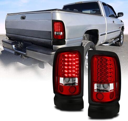 AmeriLite for 94-01 Dodge Ram 1500 2500 3500 Crystal Red LED مجموعة مصابيح الفرامل الخلفية - جانب الركاب والسائق in Saudi Arabia