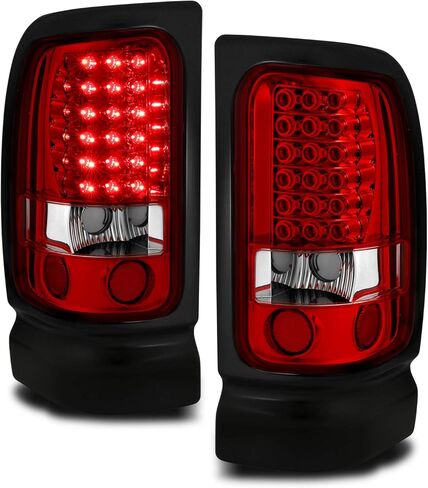 AmeriLite for 94-01 Dodge Ram 1500 2500 3500 Crystal Red LED مجموعة مصابيح الفرامل الخلفية - جانب الركاب والسائق in Saudi Arabia