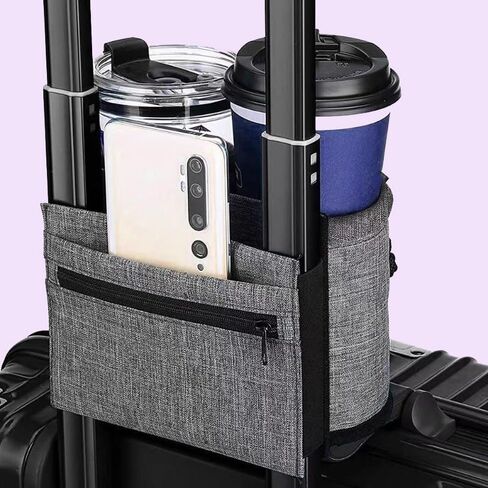 Travel Luggage Cup Holder Durable Free Hand Suitcase Drink Bag Travel Milk Tea Coffee Mugs Holder Fits All Suitcase Handles in Saudi Arabia