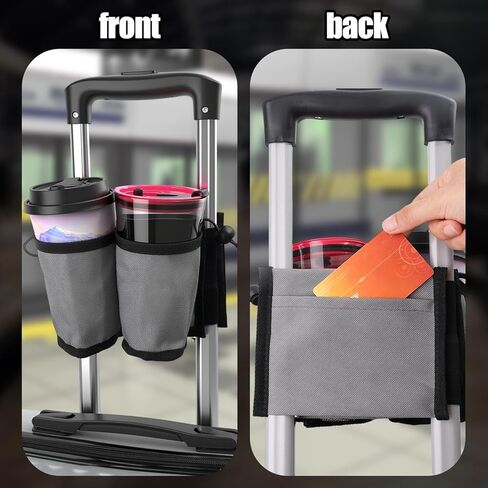 Travel Luggage Cup Holder Durable Free Hand Suitcase Drink Bag Travel Milk Tea Coffee Mugs Holder Fits All Suitcase Handles in Saudi Arabia