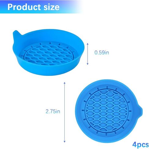 4PCS Car Cup Holder Coaster, Silicone Non-Slip Sift-Proof Recessed Vehicle Water Bottle Mat, Automotive Interior Drink Insert Pad Accessories, Universal for RV, Sedan, Truck (Blue) in Saudi Arabia