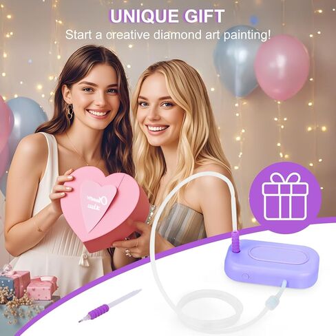 AIYUNDI Electric Diamond Painting Pen, Vacuum Diamond Painting Pen, Diamond Art Pens Kits for Adults with 3-Level Suction, 2 Suction Pens and Storage Tray, Gifts for Women in Saudi Arabia