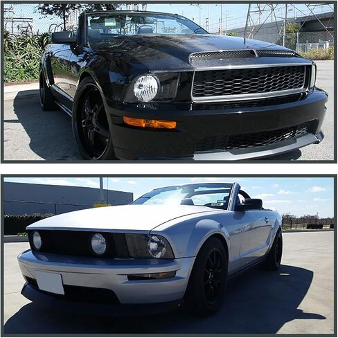 SPEC-D ضبط المصابيح الأمامية للدخان الأسود المتوافقة مع 2005-2009 Ford Mustang، مجموعة المصابيح الأمامية اليسرى + اليمنى in Saudi Arabia
