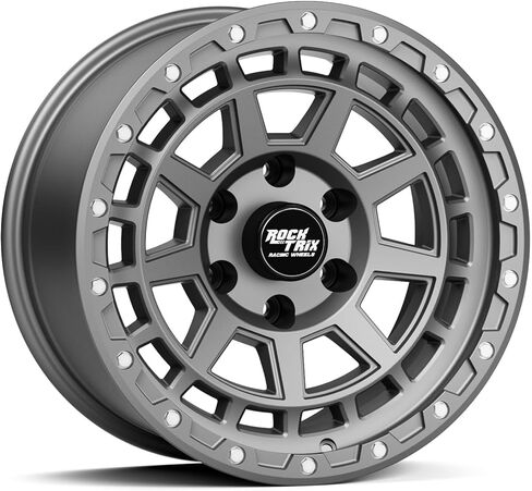 RockTrix RT114 18 inch Wheel Compatible with Ford 2021+ Bronco 18x9 6x5.5 Wheels (+12mm offset) 6x139.7 PCD, 93.1mm Bore, Black Wheels, Also Compatible with 2019+ Ranger Rims in Saudi Arabia