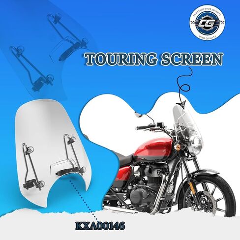 مناسب لشاشة التجول المتوافقة مع Royal Enfield Meteor 350 | زجاج أمامي شفاف لحماية معززة من الرياح | تصميم متين وأنيق | الجزء رقم KXA00146 in Saudi Arabia