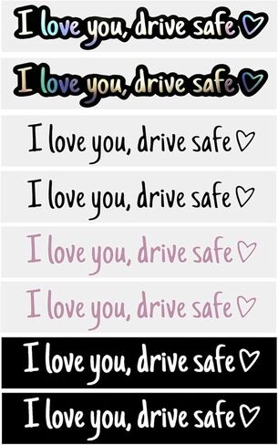 8 قطع من الملصقات الآمنة للقيادة، ملصق مرآة I Love You Drive الآمن، ملصق مرآة لطيف للقيادة الآمنة، ملصقات مضحكة للرؤية الخلفية لمرايا نوافذ السيارة، ونوافذ السيارة، وأجهزة الكمبيوتر المحمولة، وحافظات الهاتف in Kuwait