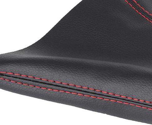 Keenso 2Pcs Shifter Boot Universal, PU Leather Shift Boot Retainer Stick Shift Sleeve Gear Shifter Boot Gear Gaiter Cover Black Bright Red Stitch in Saudi Arabia