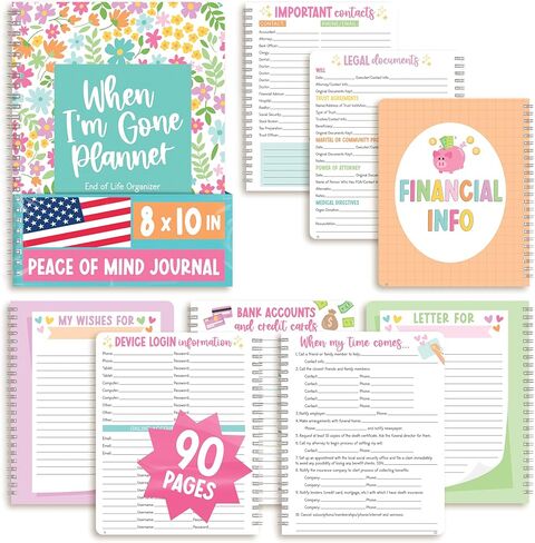 End of Life Planner Organizer Binder - When I Die Book Planners, Death Book Planner Organizer, Death Planning Organizers, Emergency File Notebook, Funeral Planning Books, Designed in USA in Saudi Arabia