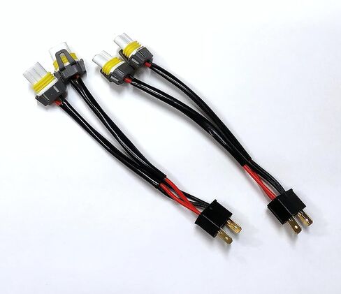 تحويل الأسلاك تسخير 9003 H4 HB2 إلى 9006 HB4 شعاع منخفض 9005 HB3 عالية شعاع المصباح محول لمبة مصباح ذكر أنثى مقبس السيراميك موصل التوصيل (حزمة من 2) in Kuwait