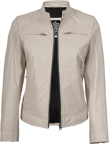 سترة جلدية للنساء - سترات جلدية من جلد الخراف الحقيقي لراكبي الدراجات النارية من Dodg للسيدات in Kuwait