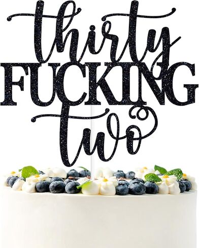 Black Glitter Forty Fucking Four Cake Topper, Happy 44th Birthday/Cheers to 44 Years, Funny 44th Birthday Party Decorations Supplies for Women Men in Saudi Arabia
