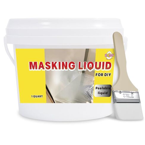 Masking Liquid Tape, Transparent Peelable Coating, Used for Priming Window Painting, Metal, Wood, Glass, Plastic, Non-Porous Painted Surfaces(with Brush in Kuwait