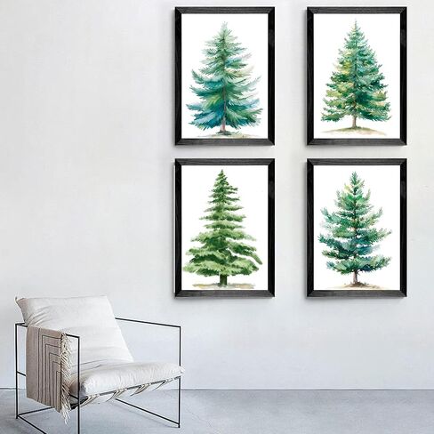 Set of 4 Framed Pink Christmas Wall Art Prints Decor,12x16"Vintage Xmas Tree Garland Framed Wall Signs Art Decor for Office Bedroom Living Room Classroom in Saudi Arabia