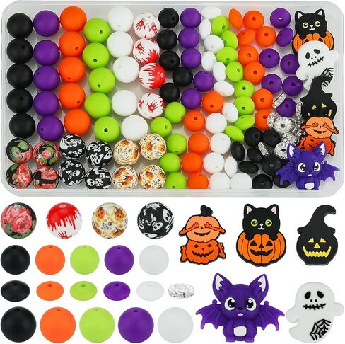 HUAAPLEVLA 121 Pcs Valentines Day Themed 12mm 15mm Silicone Beads Kit for Keychain Making Heart Beads Round Focal Beads for Pens Bracelets Necklace DIY Crafts Jewelry Making in Saudi Arabia