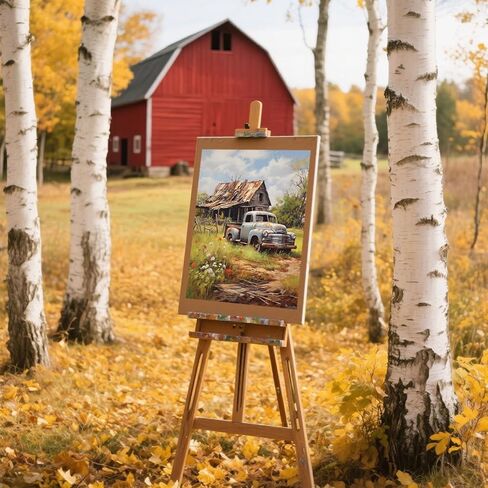 FUKVHIL Adults' Paint by Number Kits, Retro Truck, Pickup Truck, House, Paint by Number Kits on Canvas, DIY Oil Paintings for Beginners Arts and Crafts, 40x50cm No Frame in Kuwait